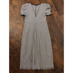 Zara Puff Sleeve Gingham Midi Dress